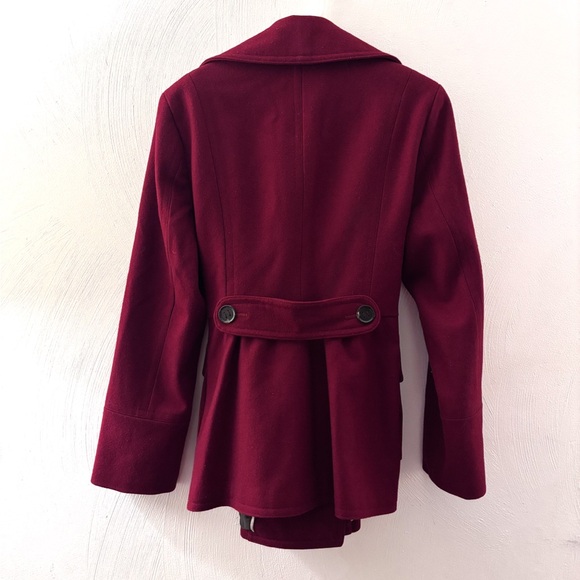 Ladies Calvin Klein Women's Deep Red Burgundy Peacoat (size 10) - Picture 3 of 3